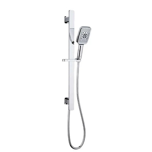 KARA SLIDING SHOWER RAIL WITH HAND SHOWER AND INTEGRATED WATER INLET CHROME / MATTE BLACK FIL Kitchen Bathroom