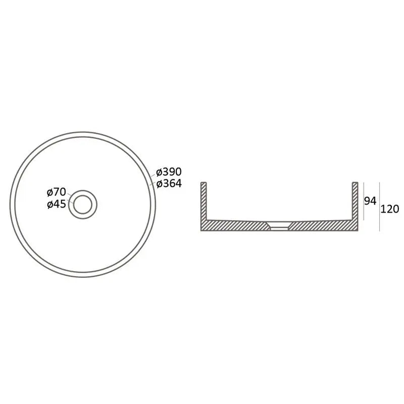 ZALE CONCRETE COUNTERTOP BASIN ROUND DARK GREY FIL Kitchen Bathroom