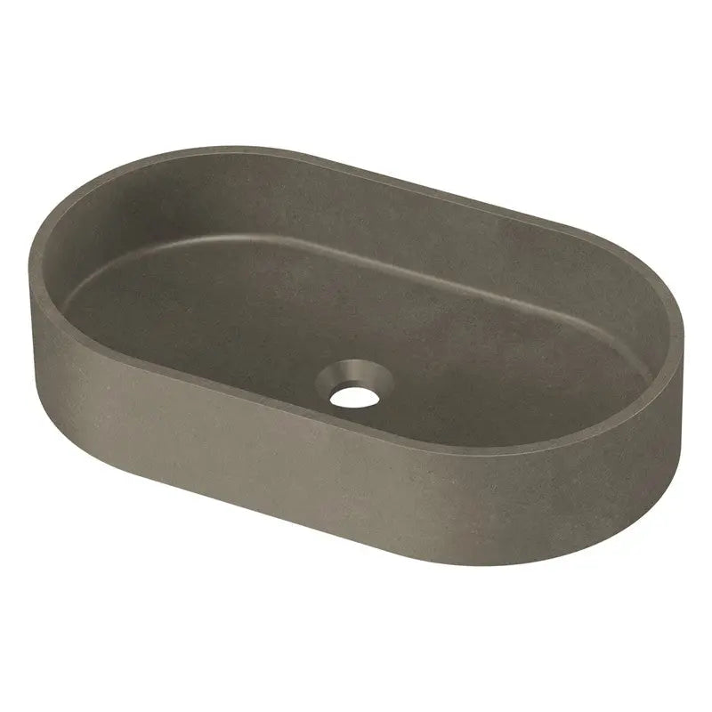 ZALE CONCRETE COUNTERTOP BASIN OVAL DARK GREY FIL Kitchen Bathroom