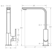 FLORES SINK MIXER CHROME/MATTE BLACK FIL Kitchen Bathroom