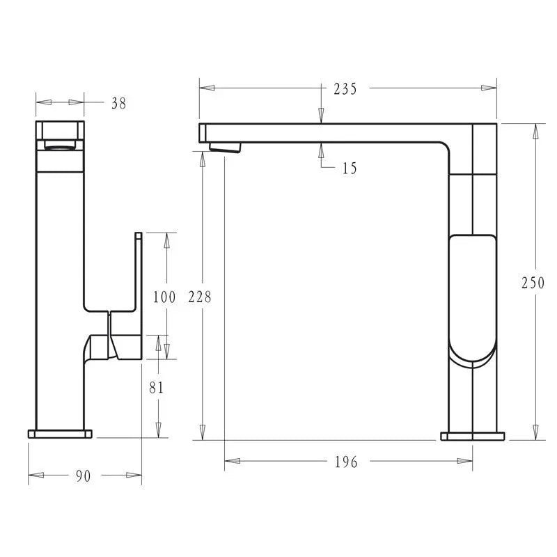 FLORES KITCHEN MIXER CHROME/MATTE BLACK/BRUSHED NICKLE FIL Kitchen Bathroom