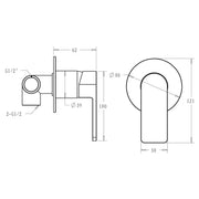 FLORES WALL/BATH MIXER CHROME/MATTE BLACK FIL Kitchen Bathroom
