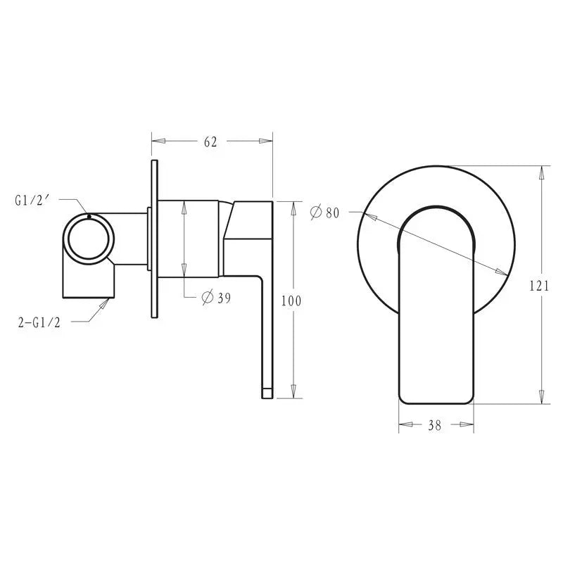 FLORES WALL/BATH MIXER CHROME/MATTE BLACK FIL Kitchen Bathroom