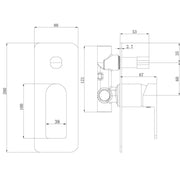 FLORES WALL MIXER WITH DIVERTER CHROME AND COLOURED FIL Kitchen Bathroom