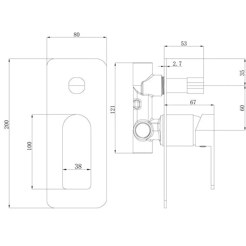 FLORES WALL MIXER WITH DIVERTER CHROME AND COLOURED FIL Kitchen Bathroom
