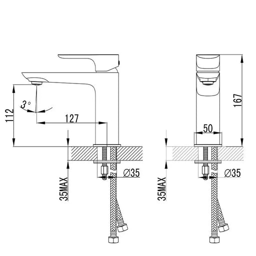 BANDA BASIN MIXER CHROME FIL Kitchen Bathroom