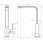CERAM SINK MIXER CHROME/MATTE BLACK FIL Kitchen Bathroom