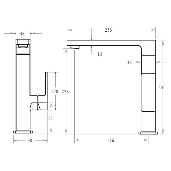 CERAM KITCHEN MIXER CHROME