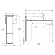 CERAM BASIN MIXER CHROME/MATTE BLACK FIL Kitchen Bathroom