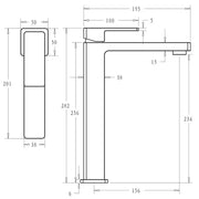 ERAM HIGH BASIN MIXER CHROME/MATTE BLACK FIL Kitchen Bathroom