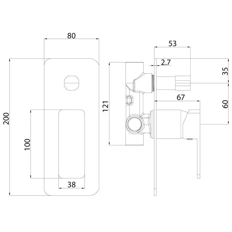 CERAM WALL MIXER WITH DIVERTER CHROME AND COLOURED FIL Kitchen Bathroom