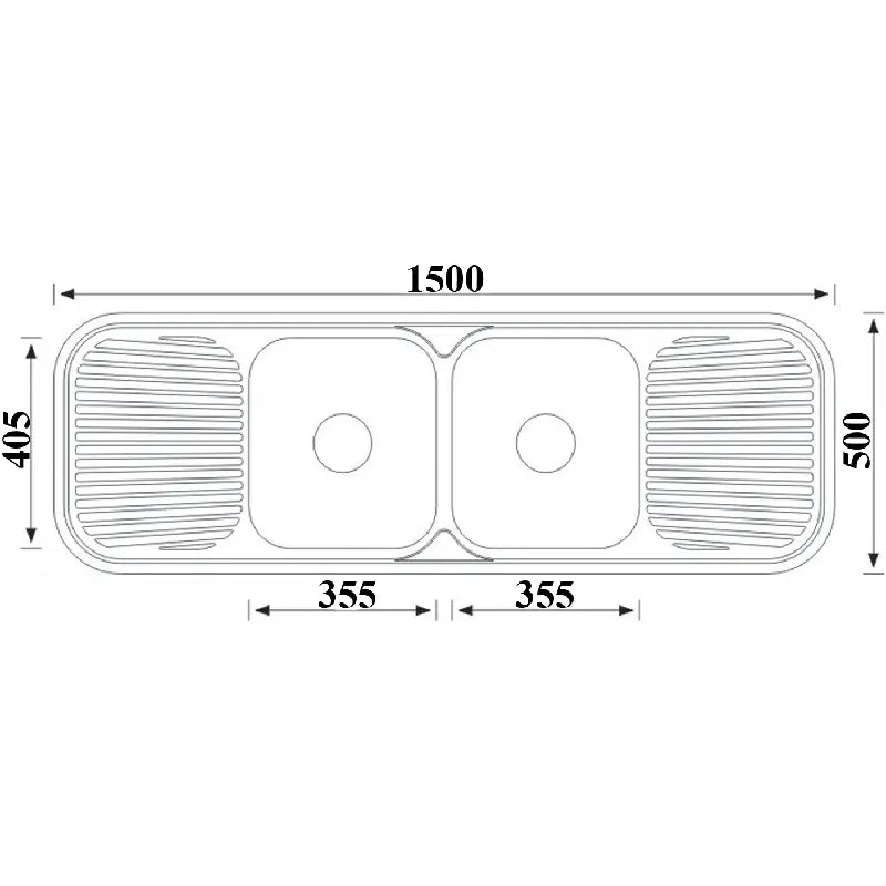 CORA DOUBLE KITCHEN SINK & DOUBLE DRAINER STAINLESS STEEL FIL Kitchen Bathroom