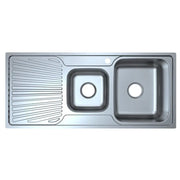 OTUS 1 & 1/2 KITCHEN SINK WITH SINGLE DRAINER RIGHT HAND/LEFT HAND BOWL STAINLESS STEEL FIL Kitchen Bathroom