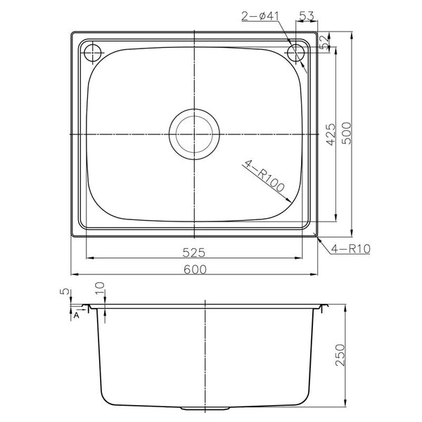 OTUS DROP IN LAUNDRY TUB STAINLESS STEEL