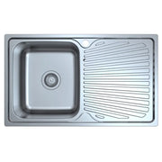 OTUS SINGLE KITCHEN SINK WITH SINGLE DRAINER LEFT HAND BOWL STAINLESS STEEL FIL Kitchen Bathroom