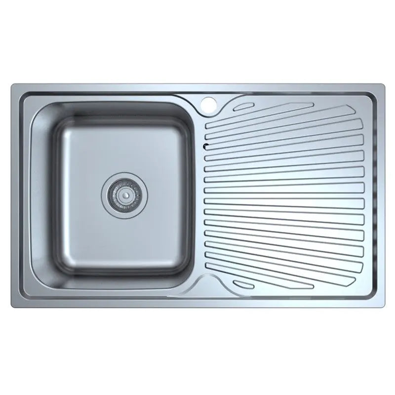 OTUS SINGLE KITCHEN SINK WITH SINGLE DRAINER LEFT HAND BOWL STAINLESS STEEL FIL Kitchen Bathroom