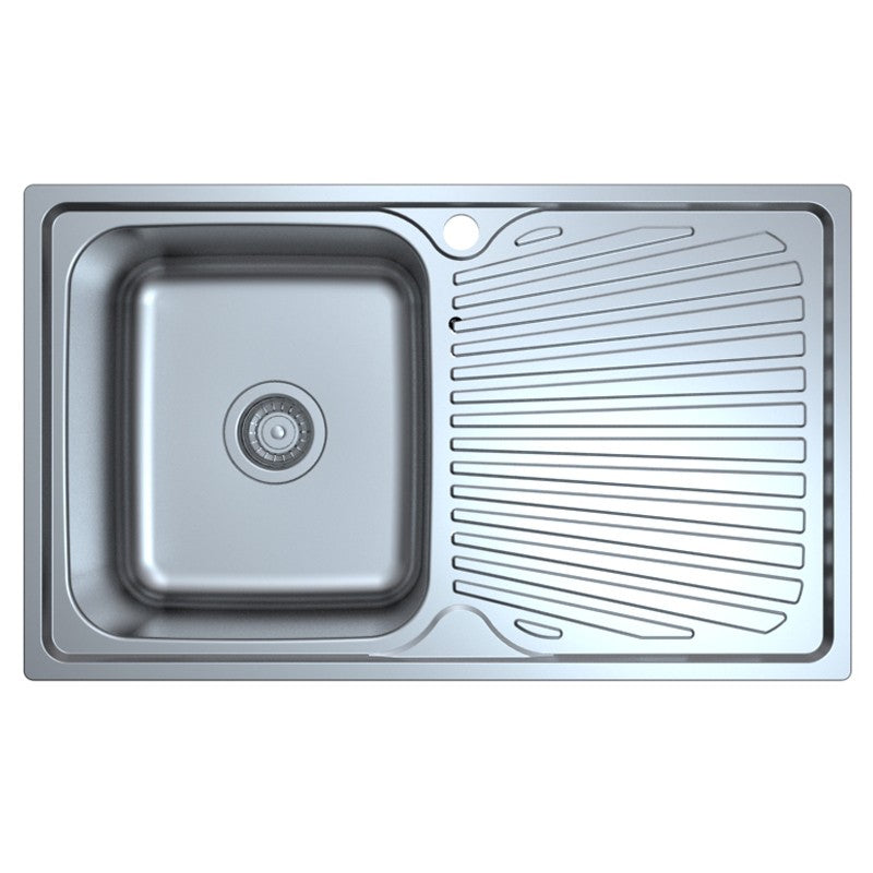 OTUS SINGLE KITCHEN SINK WITH SINGLE DRAINER LEFT HAND BOWL STAINLESS STEEL