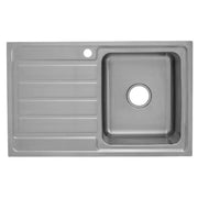 SETO SINGLE KITCHEN SINK WITH SINGLE DRAINER RIGHT HAND BOWL STAINLESS STEEL FIL Kitchen Bathroom