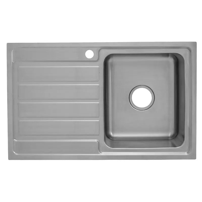 SETO SINGLE KITCHEN SINK WITH SINGLE DRAINER RIGHT HAND BOWL STAINLESS STEEL FIL Kitchen Bathroom
