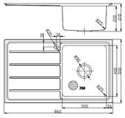 SETO SINGLE KITCHEN SINK WITH SINGLE DRAINER RIGHT HAND BOWL STAINLESS STEEL FIL Kitchen Bathroom