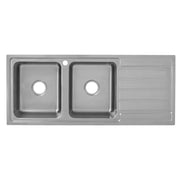 SETO DOUBLE KITCHEN SINK WITH SINGLE DRAINER LEFT HAND BOWL STAINLESS STEEL FIL Kitchen Bathroom