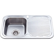 CORA SINGLE KITCHEN SINK WITH SINGLE DRAINER LEFT HAND BOWL STAINLESS STEEL FIL Kitchen Bathroom