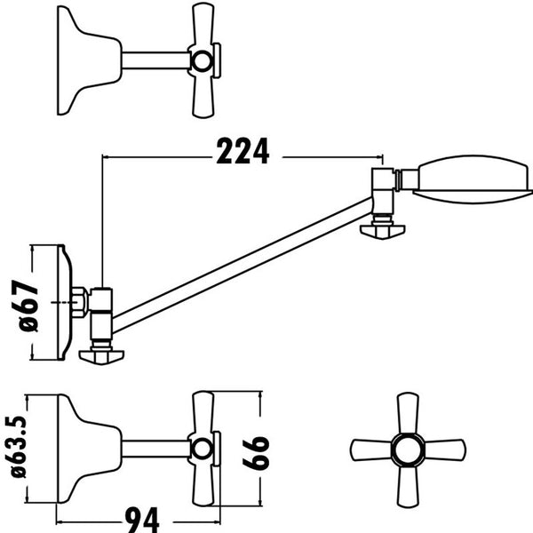 SHOWER TAP SET CHROME