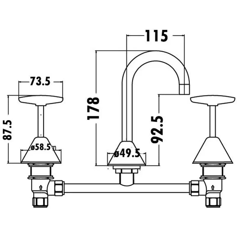 PGNZ BASIN TAP SET CHROME FIL Kitchen Bathroom