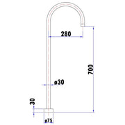 YALE ROUND FLOOR-MOUNTED BATH SPOUT CHROME AND COLOURED FIL Kitchen Bathroom