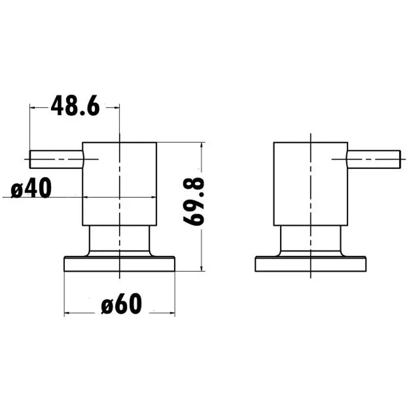 WALL TOP ASSEMBLE EXTENDED SPINDLE CHROME FIL Kitchen Bathroom