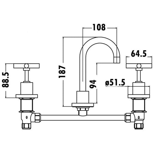 BASIN TAP SET CHROME FIL Kitchen Bathroom
