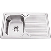 EDEN SINGLE KITCHEN SINK WITH SINGLE DRAINER LEFT HAND BOWL STAINLESS STEEL FIL Kitchen Bathroom