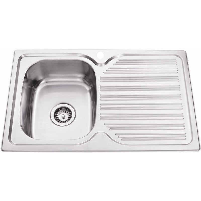 EDEN SINGLE KITCHEN SINK WITH SINGLE DRAINER LEFT HAND BOWL STAINLESS STEEL