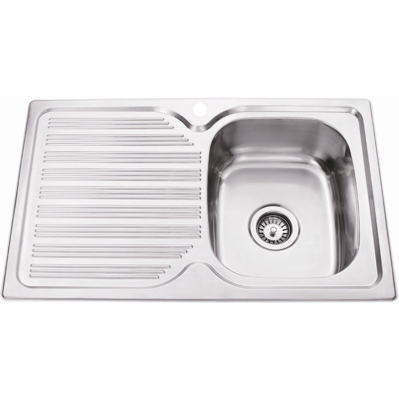 EDEN SINGLE KITCHEN SINK WITH SINGLE DRAINER RIGHT HAND BOWL STAINLESS STEEL