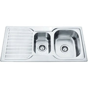 EDEN 1 &1/4 KITCHEN SINK WITH SINGLE DRAINER RIGHT HAND BOWL STAINLESS STEEL FIL Kitchen Bathroom