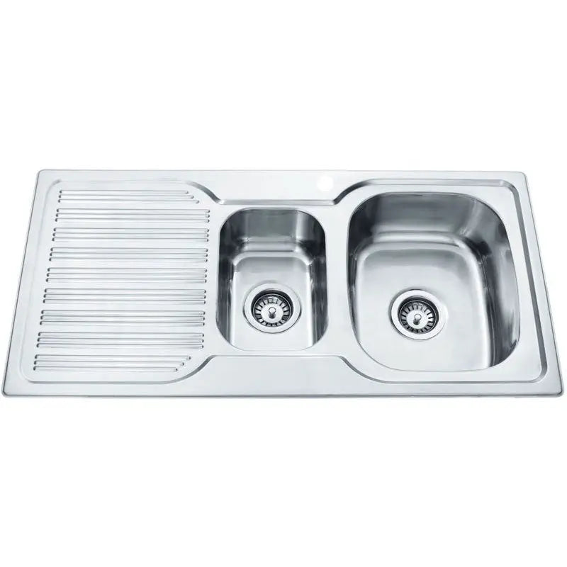 EDEN 1 &1/4 KITCHEN SINK WITH SINGLE DRAINER RIGHT HAND BOWL STAINLESS STEEL FIL Kitchen Bathroom