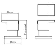 SQUARE WALL TOP ASSEMBLIES CHROME FIL Kitchen Bathroom