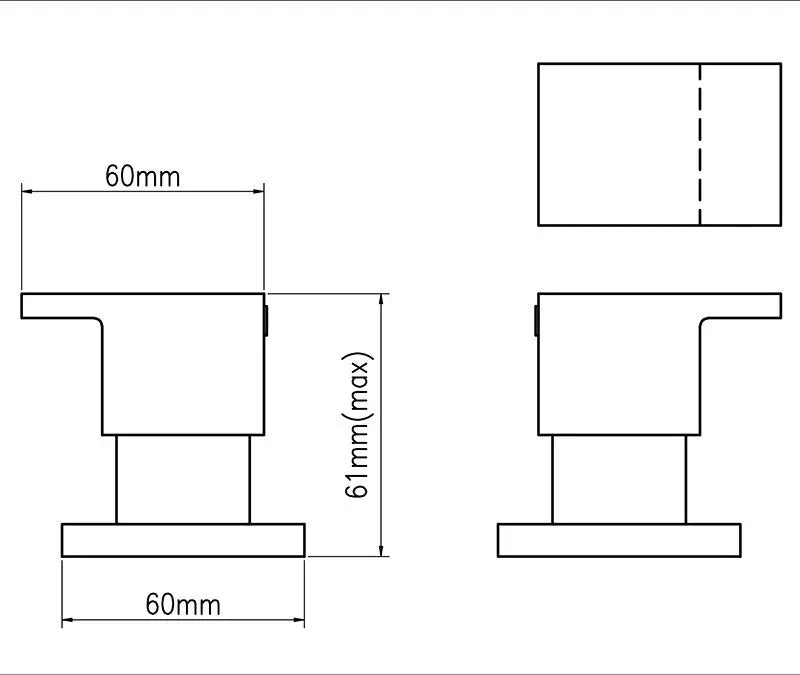 SQUARE WALL TOP ASSEMBLIES CHROME FIL Kitchen Bathroom