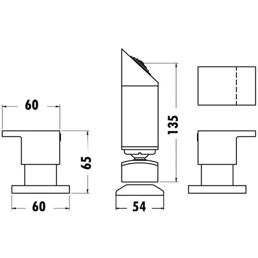 SQUARE SHOWER TAP SET CHROME FIL Kitchen Bathroom