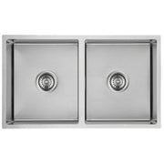 NEW CORA ABOVE/UNDERMOUNT DOUBLE KITCHEN SINK STAINLESS STEEL FIL Kitchen Bathroom