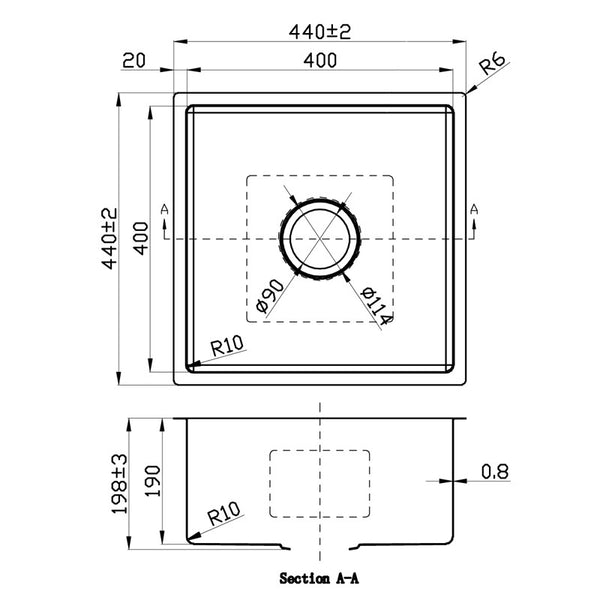 NEW CORA ABOVE/UNDERMOUNT SINGLE KITCHEN SINK STAINLESS STEEL