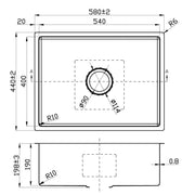 NEW CORA ABOVE/UNDERMOUNT SINGLE KITCHEN SINK STAINLESS STEEL FIL Kitchen Bathroom