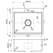 EDEN ABOVE/UNDERMOUNT SINGLE KITCHEN SINK STAINLESS STEEL FIL Kitchen Bathroom