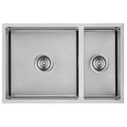 NEW CORA ABOVE/UNDERMOUNT ONE & HALF KITCHEN SINK STAINLESS STEEL FIL Kitchen Bathroom