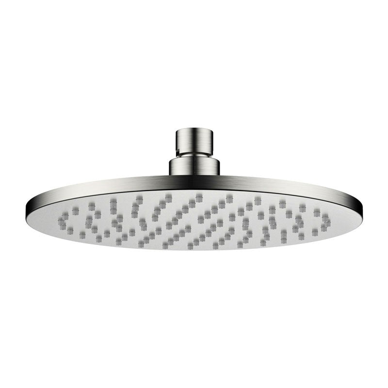 CORA ROUND BRASS SHOWER HEAD 200MM CHROME & COLOURED