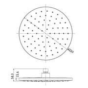 OTUS ROUND PLASTIC SHOWER HEAD 250MM FIL Kitchen Bathroom