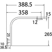 SQUARE VERTICAL L-SHAPE SHOWER ARM CHROME / MATTE BLACK FIL Kitchen Bathroom
