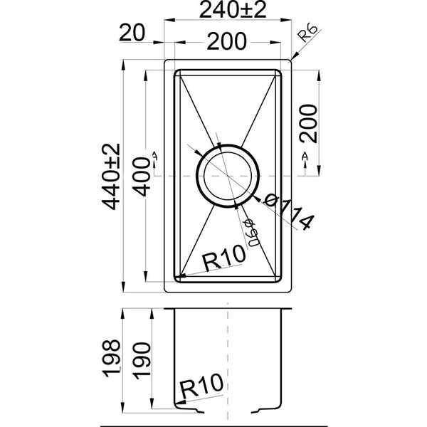 EDEN ABOVE/UNDERMOUNT SINGLE KITCHEN SINK STAINLESS STEEL