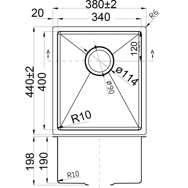 EDEN ABOVE/UNDERMOUNT SINGLE KITCHEN SINK STAINLESS STEEL