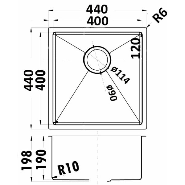 EDEN ABOVE/UNDERMOUNT SINGLE KITCHEN SINK STAINLESS STEEL